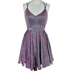Purple Iridescent Mini Party Dress Size 3 Tags Still Attached